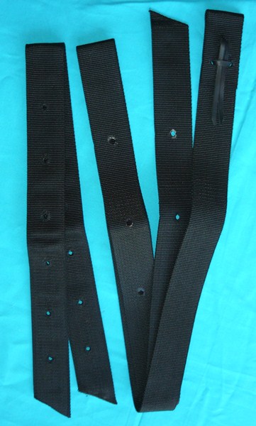 Black Web Latigo Tie Strap & Off Billet Set